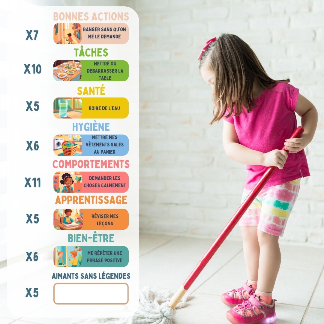 TINIOP®-Tableau de Récompense Magnétique pour Enfants avec plus de 300 Aimants