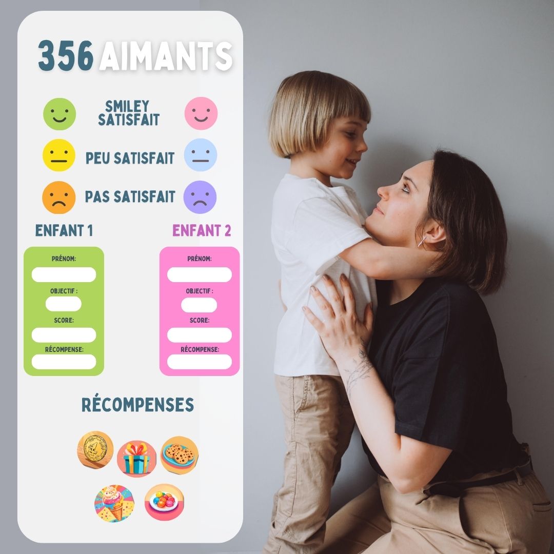 TINIOP®-Tableau de Récompense Magnétique pour Enfants avec plus de 300 Aimants