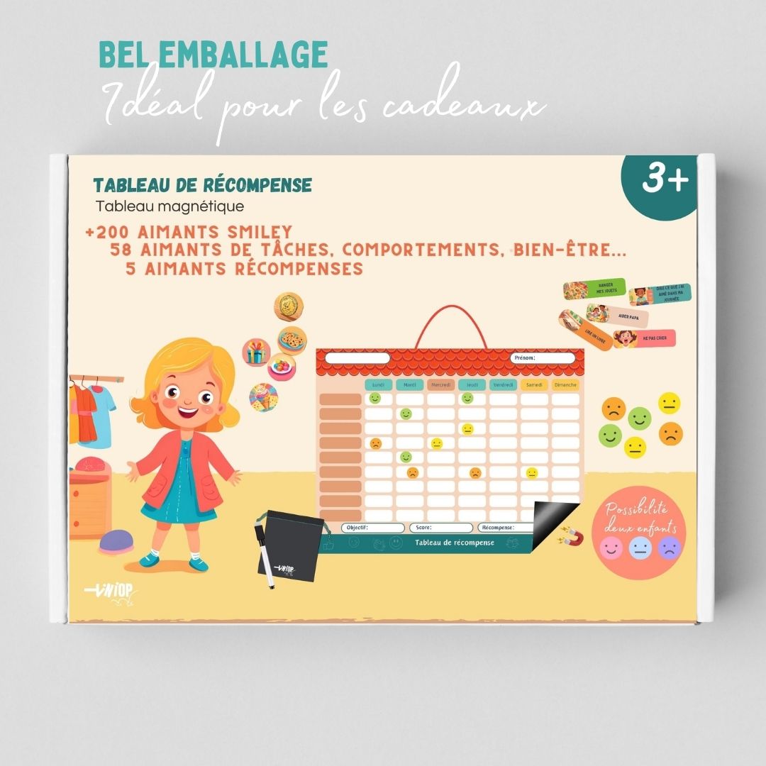 TINIOP®-Tableau de Récompense Magnétique pour Enfants avec plus de 300 Aimants