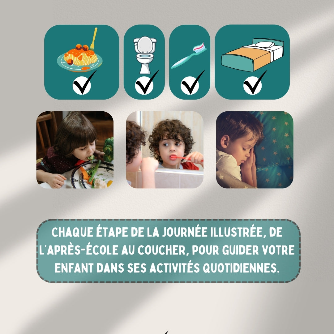 TINIOP®-Tableau de Routine Enfant après l'école – Rentrée Maternelle ou École