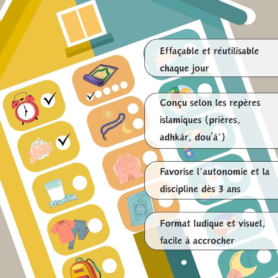 Tableau la routine du Petit Muslim – Pour des journées bien organisées et remplies de baraka