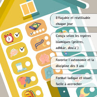Tableau la routine du Petit Muslim – Pour des journées bien organisées et remplies de baraka