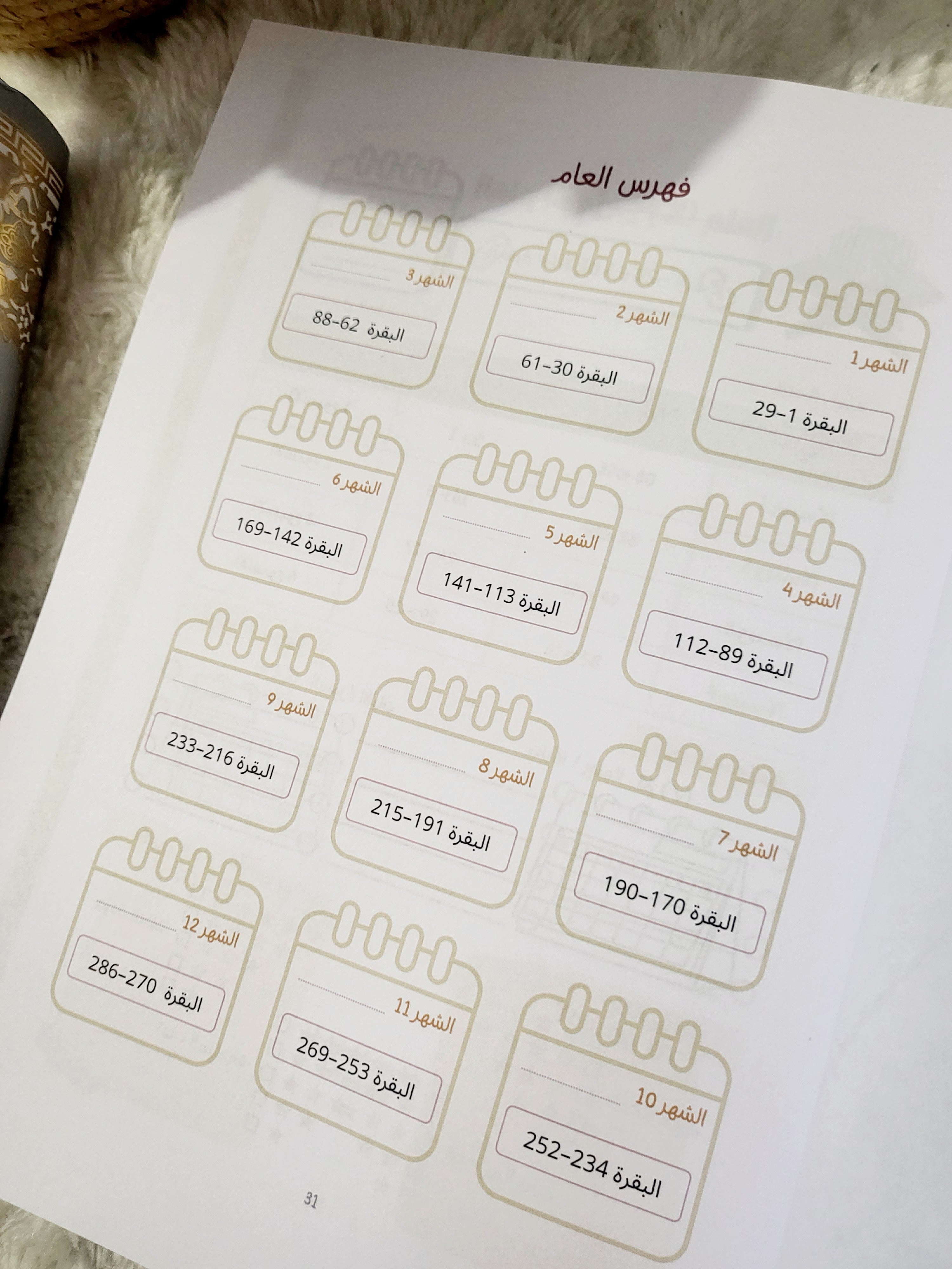 Plan de mémorisation du coran en 10ans (en arabe)