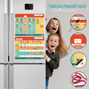 TINIOP®-Duo Planning Semaine et Journée pour Enfants, Magnétique avec 140 Aimants