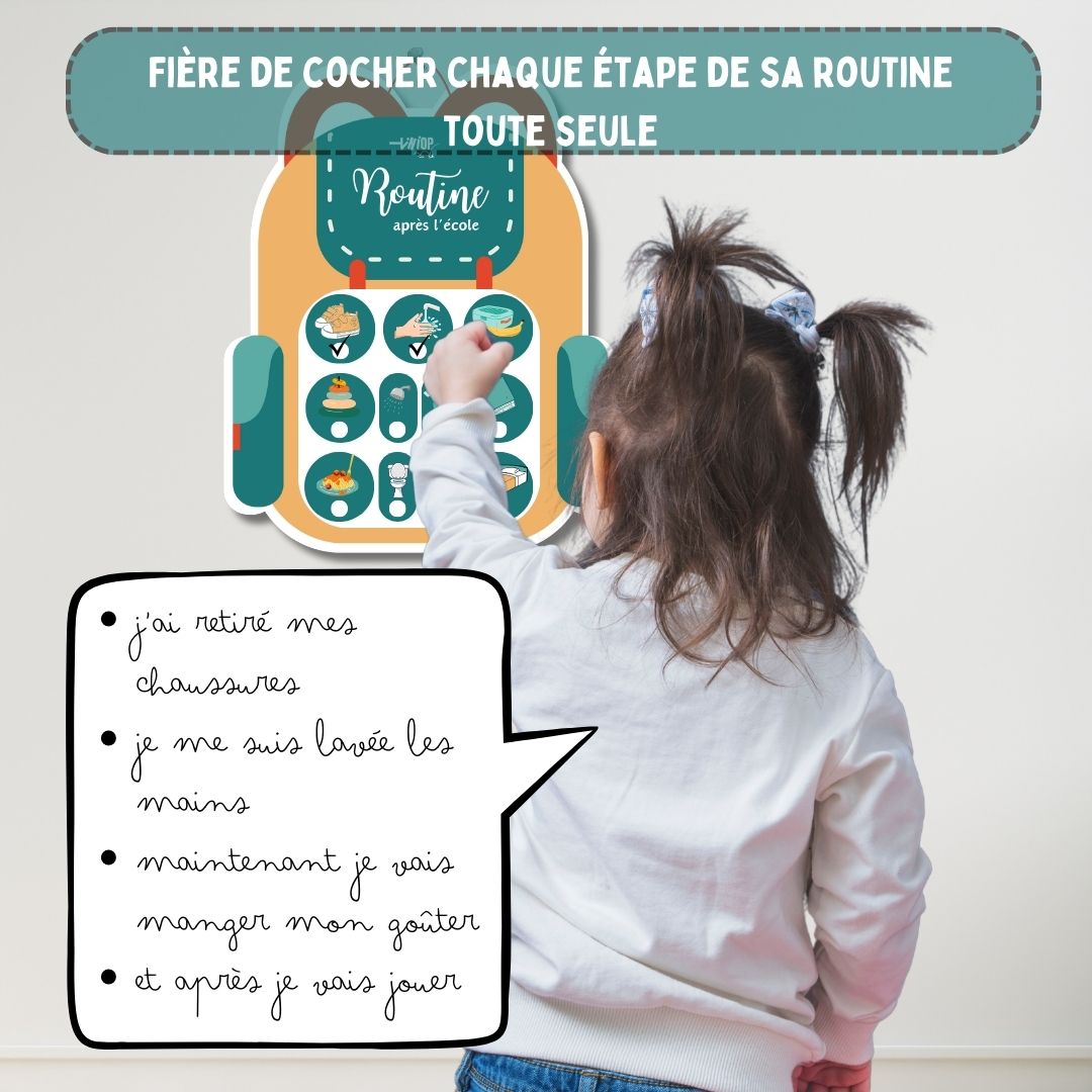 TINIOP®-Tableau de Routine Enfant après l'école – Rentrée Maternelle ou École
